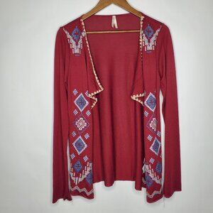 Roper Womens Embroidered Southwest Open Cardigan Size M Western Aztec Rodeo